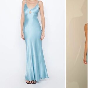 Elegant Blue Satin Dress